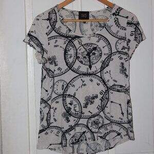 W5 Gray Clock Print Short Sleeve Tee